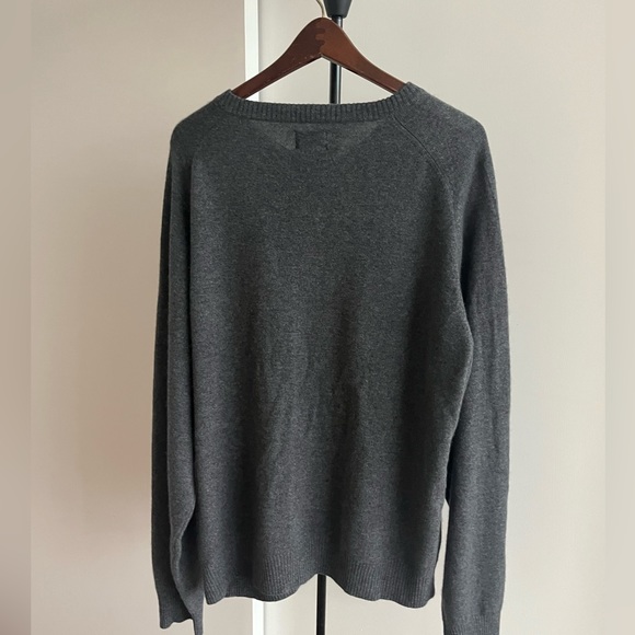 NWT George designer Mens 100% Cashmere Sweater 2 ply black slate gray V neck XXL - Picture 8 of 16